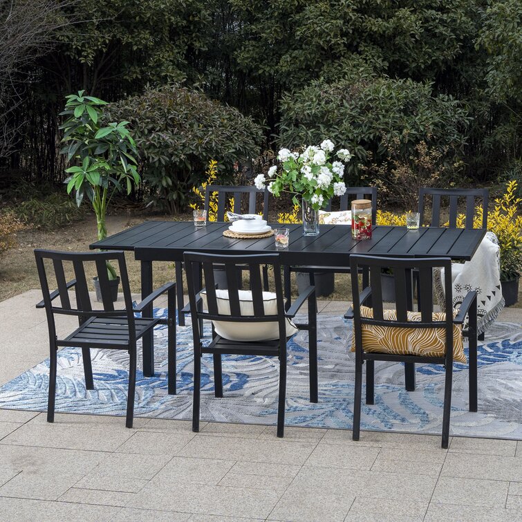 Wayfair outdoor dining table and online chairs